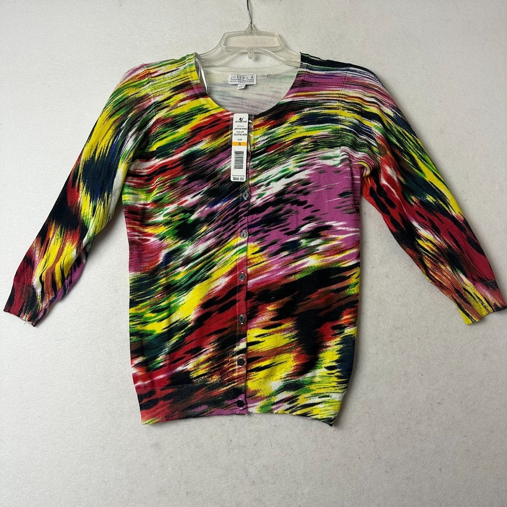 Joseph A Womens Celestial Neon Cardigan Sweater Multi Color J2F47614AM2 Small